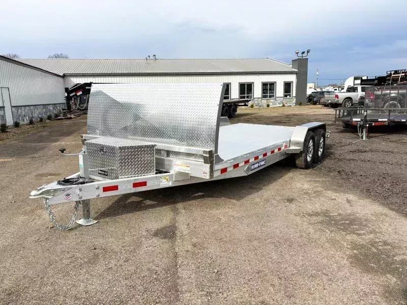 2026 Sure Trac 7x20' Deluxe Aluminum Car Hauler Trailer 9990# GVW * TOOLBOX * 4' ROCKGUARD * EXTRUDED ALUMINUM FLOOR * 5200# AXLES * DROP LEG JACK * ALUMINUM WHEELS * REMOVABLE FENDERS * CHANNEL C/M * 4' BEAVERTAIL - LOW LOAD ANGLE