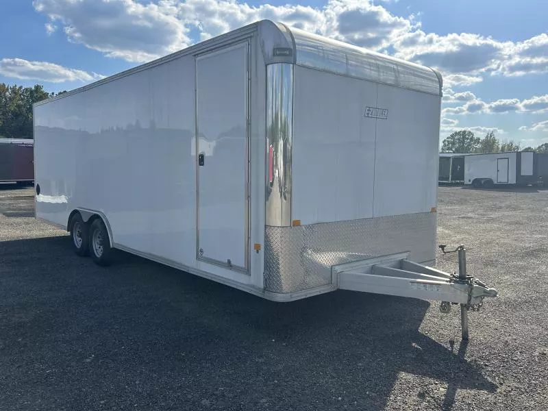 NEW E-Z Hauler 8.5x24 9990 GVW ENCLOSED CARGO TRAILER * WHITE EXTERIOR * FULL ESCAPE DOOR * * ALUMINUM FRAME * EXTRUDED ALUMINUM FLOOR * 5200# Axles * Vinyl Walls and Ceiling *  