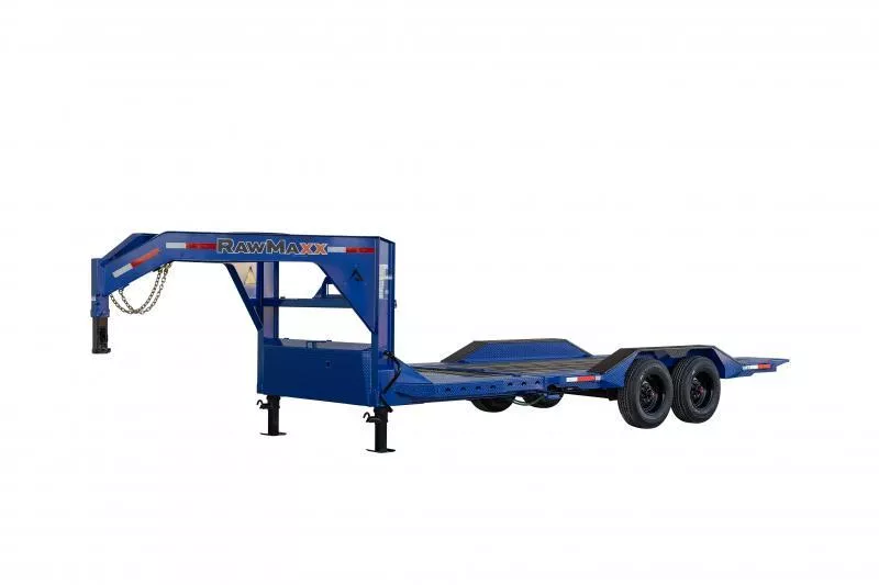 2026 RawMaxx 102x24' Gooseneck Power Tilt Equipment Trailer 20000# GVW * 102" DECK/DRIVE OVER FENDERS * HYDRAULIC JACKS * FULL TILT * 10" ENGINEERED I-BEAM * TORSION SUSPENSION * TOOLBOX * WINCH PLATE + ROLLER * DEXTER'S * RUBRAIL/POCKETS/D-RINGS/X-TRACK