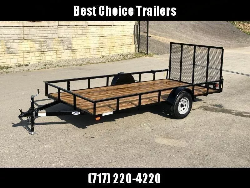2026 AMO 78x14' Utility Landscape Trailer 2990# GVW * 4' GATE * TOOLESS GATE REMOVAL * 3500# AXLE * 15" RADIAL TIRES