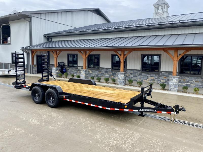 NEW Ironbull 7x22' Equipment Trailer 14000# GVW * KNIFEEDGE RAMP W/ ADJUSTABLE SUPPORT * REMOVABLE FENDERS * 16" O.C. STRUCTURAL CHANNEL C/M * RUBRAIL/STAKE POCKETS/PIPE SPOOLS/D-RINGS * ADJUSTABLE CAST COUPLER * 12K JACK * DEXTER'S