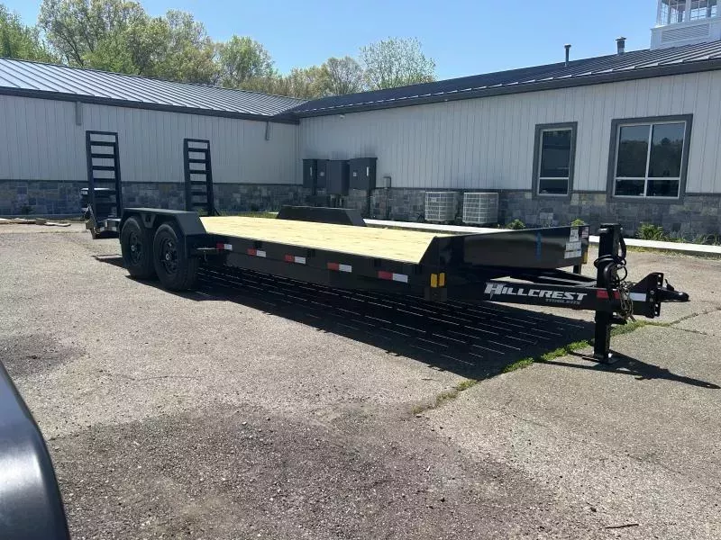 2025 Hillcrest Trailers 7x22 Equipment Trailer 14000 GVW * HD RAMPS * D-RINGS/STAKE POCKETS * ADJUSTABLE COUPLER * 12K JACK * CHARCOAL POWDER COAT
