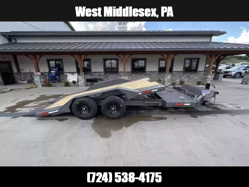 2026 RawMaxx 102x20' Gravity Tilt Equipment Trailer 14000# * 102" DECK/DRIVE OVER'S * 16+4 SPLIT DECK * 8" I-BEAM FRAME * HYDRAULIC CONTROL VALVE * TORSION SUSPENSION * TOOLBOX * WINCH PLATE+ROLLER * DEXTER'S * RUBRAIL/POCKETS/D-RINGS/X-TRACK/SWIVELS 1761055079