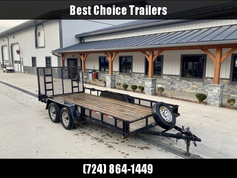 USED 2014 Appalachian 7x16' ATV Ramp Landscape Utility Trailer 7000# GVW * HD RAMP * ATV SIDE RAMPS * SPARE TIRE * EZ-LUBE HUBS USED 2014 Appalachian 7x16' ATV Ramp Landscape Utility Trailer 7000# GVW * HD RAMP * ATV SIDE RAMPS * SPARE TIRE * EZ-LUBE HUBS