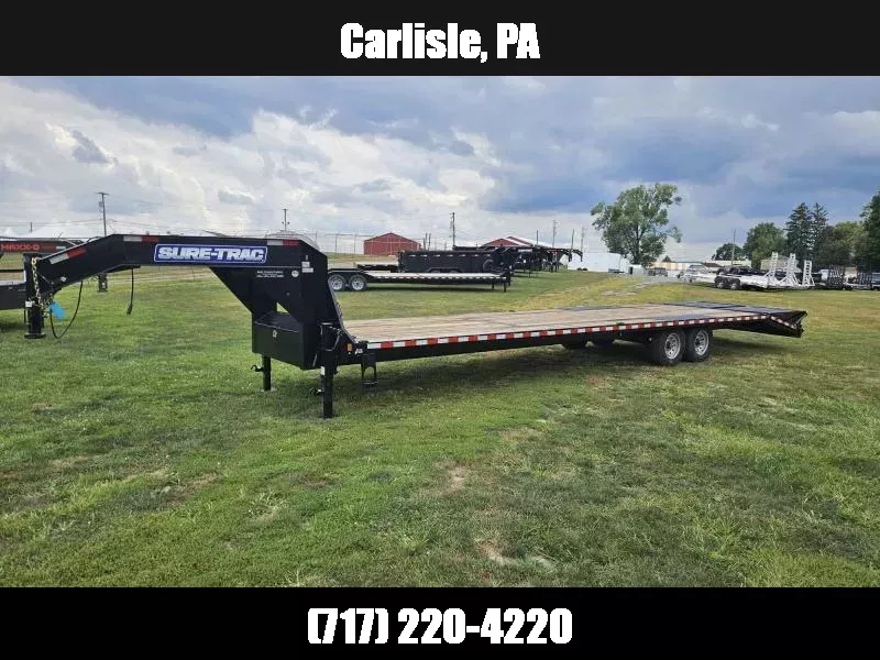 2023 Sure-Trac 102x35' Gooseneck Beavertail Deckover Trailer 15000# GVW * DUAL JACKS * FULL TOOLBOX * FULL WIDTH RAMPS * 12" I-BEAM * PIERCED FRAME * (10) 4" D-RINGS/RUBRAIL/STAKES/PIPE SPOOLS * CROSS TRAC BRACING 1755192439