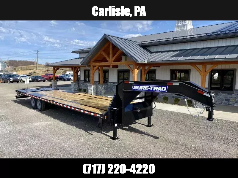 2025 Sure-Trac 102x35' Gooseneck Beavertail Deckover Trailer 15000# GVW * DUAL JACKS * FULL TOOLBOX * FULL WIDTH RAMPS * 12" I-BEAM * PIERCED FRAME * (10) 4" D-RINGS/RUBRAIL/STAKES/PIPE SPOOLS * CROSS TRAC BRACING