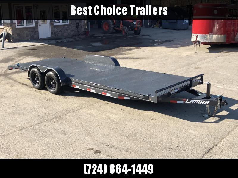 2025 Lamar 7x20' CC10 Car Trailer 9990# GVW * RUBRAIL * REMOVABLE FENDERS  * CHARCOAL POWDERCOATING * 7K DROP LEG JACK * STEEL DECK * ADJUSTABLE COUPLER