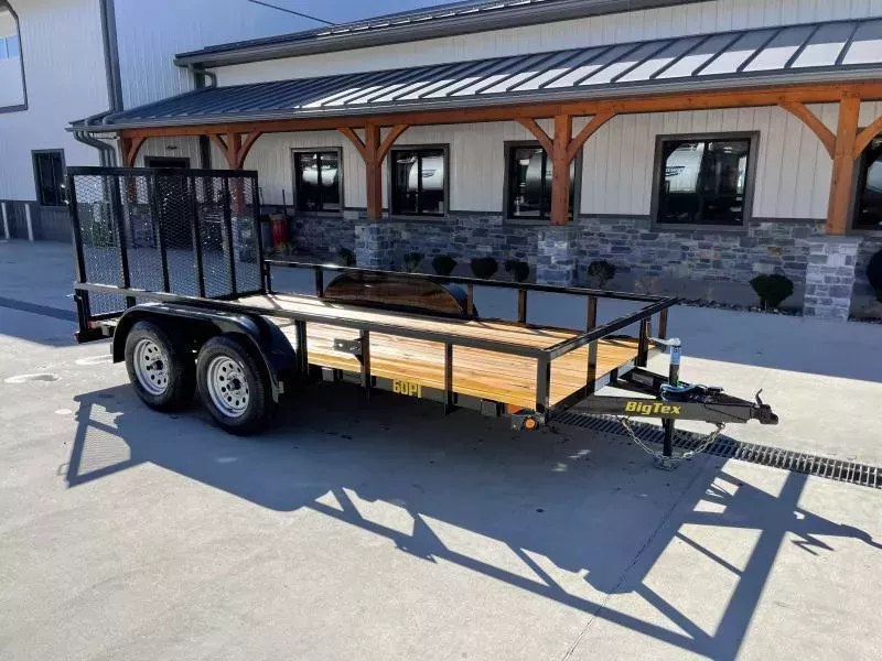 2026 Big Tex Trailers 60PI 6.5X12' Tube Top Landscape Utility Trailer 7000# GVW * SET BACK JACK * 2X2" TUBE TOP RAIL * LED * (4) TIE DOWNS * DEXTER AXLES * SPARE MOUNT