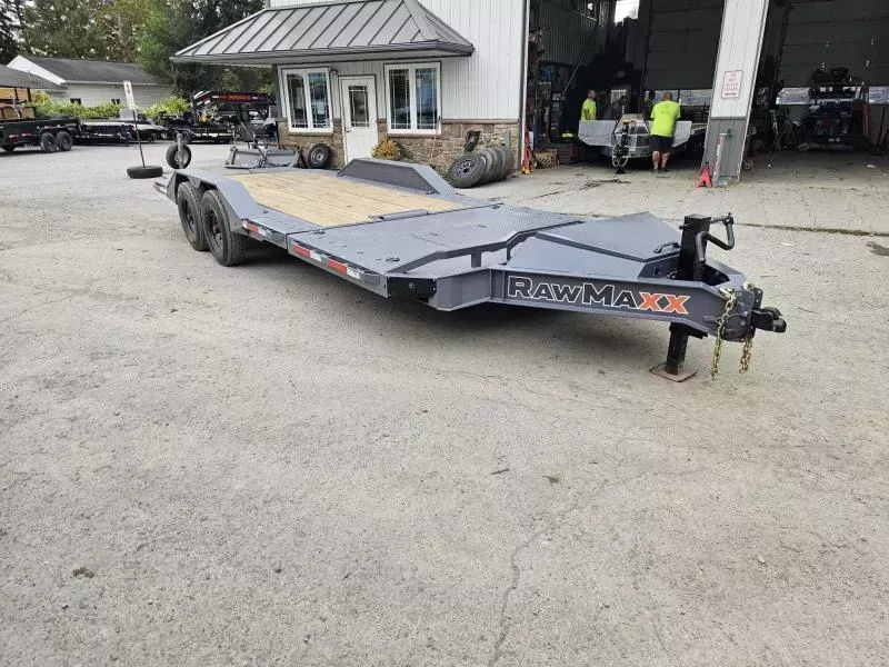 2026 RawMaxx 102x22' Gravity Tilt Equipment Trailer 16000# * 8000# AXLES * 102" DECK/DRIVE OVER'S * 16+6 SPLIT DECK * 8" I-BEAM FRAME * HYDRAULIC CONTROL VALVE * TORSION SUSPENSION * TOOLBOX * WINCH PLATE+ROLLER * DEXTER'S * RUBRAIL/POCKETS/D-RING/X-TRACK