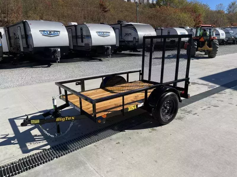 2026 Big Tex Trailers 30SA 5x8' Tube Top Landscape Utility Trailer 2995# GVW * 2X2" TUBE TOPRAIL * SETBACK JACK * (4) TIE DOWNS * LED LIGHTS * SPARE MOUNT