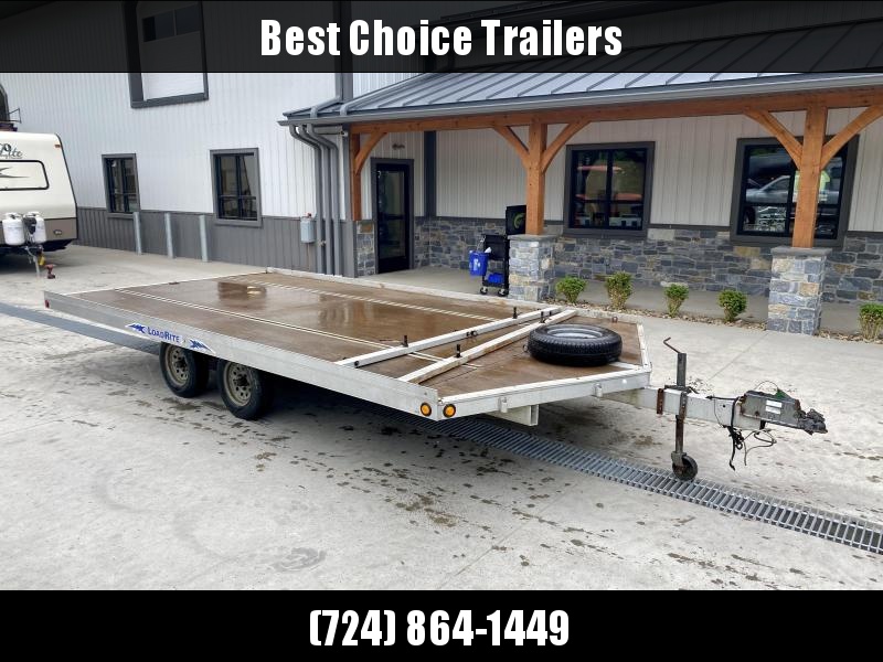 USED 2001 Load Rite 102x12' Snowmobile Trailer 4400# GVW * TORSION * SURGE BRAKES * ALUMINUM * SPARE TIRE * SWIVEL JACK * SLIDE OUT RAMP USED 2001 Load Rite 102x12' Snowmobile Trailer 4400# GVW * TORSION * SURGE BRAKES * ALUMINUM * SPARE TIRE * SWIVEL JACK * SLIDE OUT RAMP