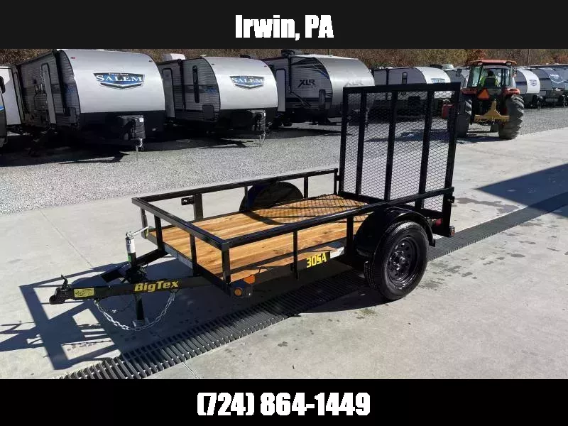 2026 Big Tex Trailers 30SA 5x8' Tube Top Landscape Utility Trailer 2995# GVW * 2X2" TUBE TOPRAIL * SETBACK JACK * (4) TIE DOWNS * LED LIGHTS * SPARE MOUNT 1759242672