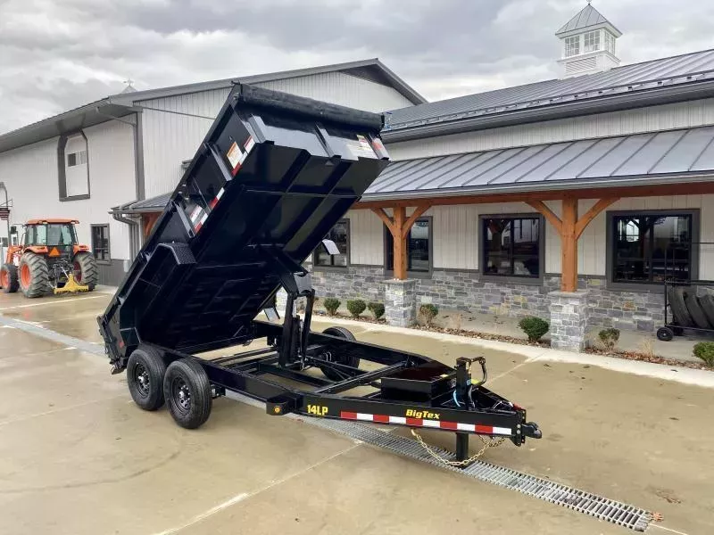 2026 Big Tex Trailers 14LP 7x12' HD Low Profile Dump Trailer 14000# GVW * SCISSOR HOIST * 8" I-BEAM FRAME * UNDERMOUNT RAMPS * COMBO GATE * 12K JACK * 24" 10 GA SIDES * TARP KIT * REAR STABILIZER JACKS