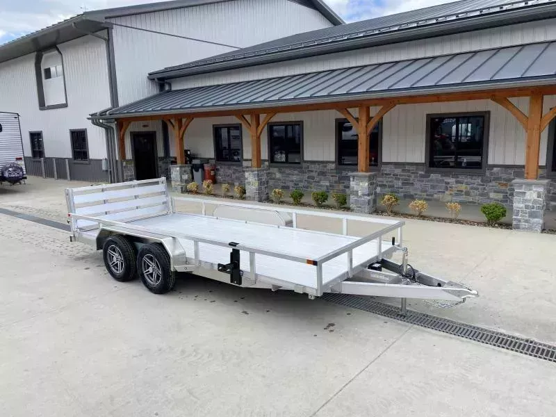2026 Sure Trac 7x16' Tube Top Aluminum Utility Landscape Trailer 7000# GVW * ALUMINUM WHEELS * EXTRUDED ALUMINUM FLOOR * TUBE TOP * BI FOLD GATE