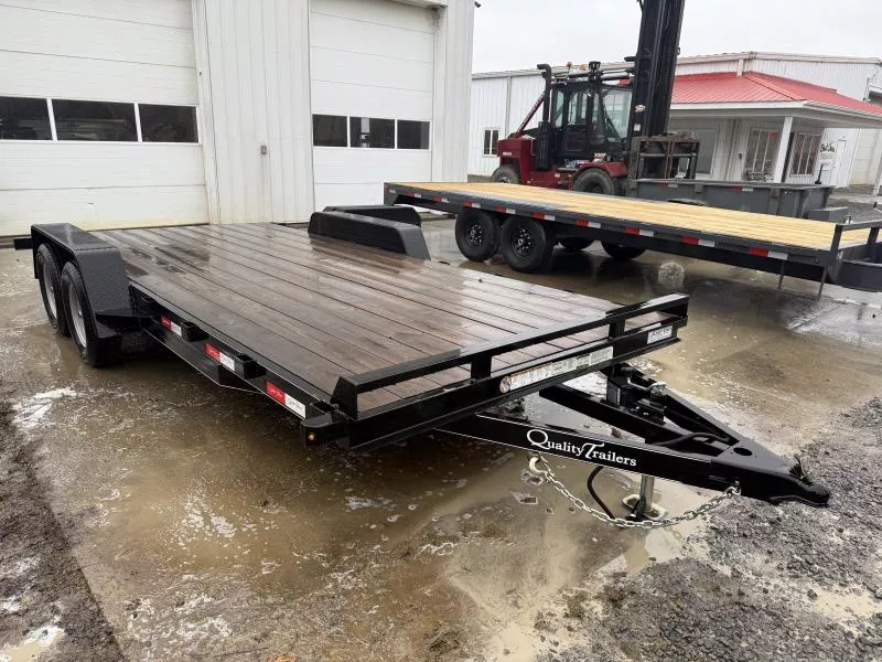 2025 Quality Trailers 7X18 7,000 GVW Car Hauler * SLIDE IN RAMPS * LED LIGHTS * STAKE POCKETS * 