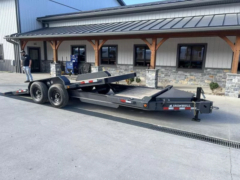 2026 Iron Bull 7x20' TWB Gravity Tilt Equipment Trailer 14000# GVW * STOP/CONTROL VALVE * TORSION SUSPENSION * 8" I-BEAM FRAME * OVERSIZE TOOLBOX * HD COUPLER * REMOVABLE FENDERS