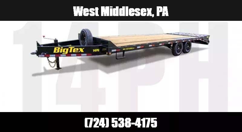 2026 Big Tex Trailers 14PH 102x25' Beavertail Deckover Trailer 14000# GVW * 12" PIERCED I-BEAM FRAME * STAKE POCKETS/RUBRAIL/PIPE SPOOLS * FULL WIDTH RAMPS * 4-BOLT HD COUPLER * DROP LEG JACK * SLIPPER SPRING SUSPENSION