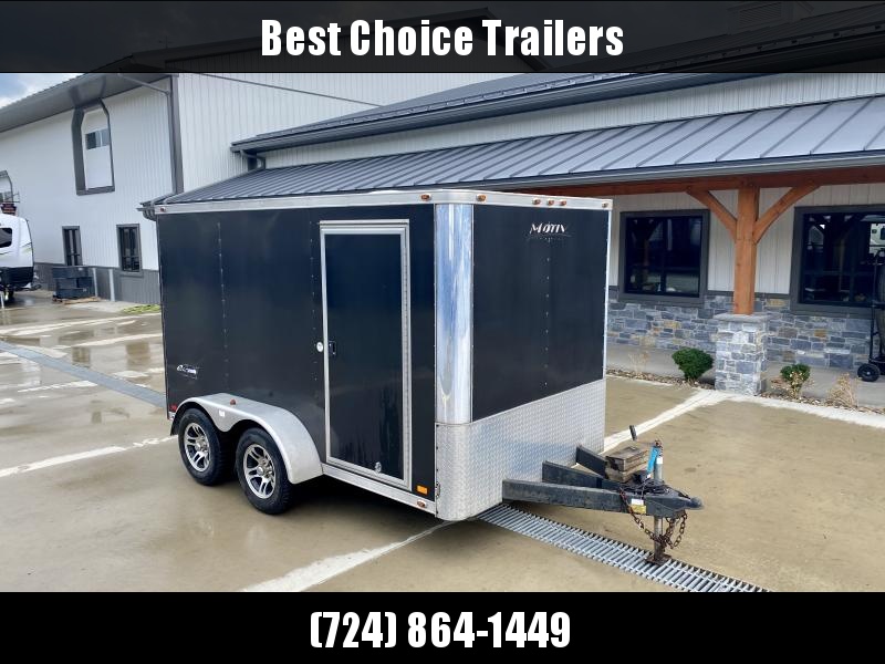 USED 2009 Motiv 6x12' Enclosed Cargo Trailer 7700# GVW * BLACK IN COLOR * 6' INTERIOR HEIGHT * SEMI-SCREWLESS * ALUM WHEELS * RV DOOR * RAMP DOOR * VINYL WALLS * ROOF VENT * AND MORE! USED 2009 Motiv 6x12' Enclosed Cargo Trailer 7700# GVW * BLACK IN COLOR * 6' INTERIOR HEIGHT * SEMI-SCREWLESS * ALUM WHEELS * RV DOOR * RAMP DOOR * VINYL WALLS * ROOF VENT * AND MORE!