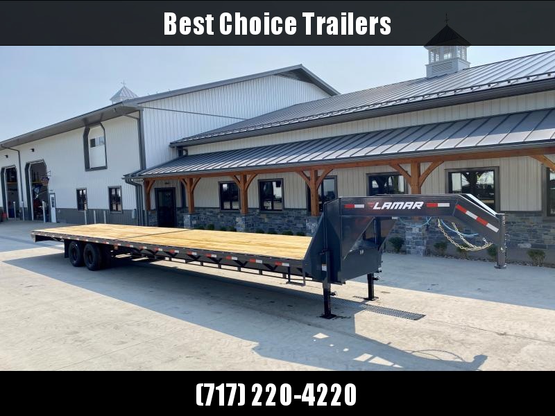 2021 Lamar 102x40' Gooseneck Deckover Trailer 22000# GVW * 12" I-BEAM * 8' SLIDE OUT RAMPS * DUAL JACKS * SPARE TIRE * CHARCOAL 2021 Lamar 102x40' Gooseneck Deckover Trailer 22000# GVW * 12" I-BEAM * 8' SLIDE OUT RAMPS * DUAL JACKS * SPARE TIRE * CHARCOAL
