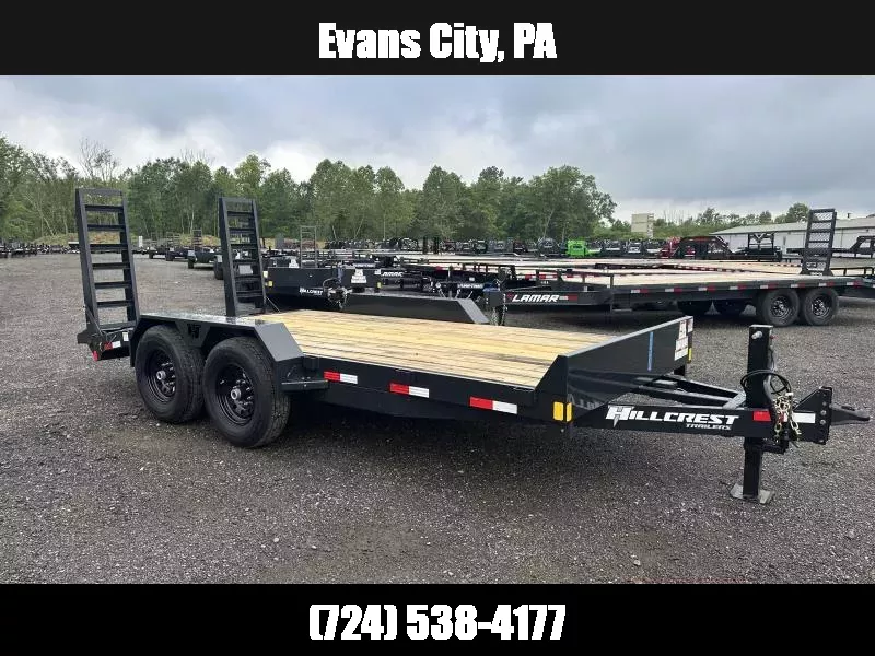 2025 Hillcrest Trailers 7x16 Equipment Trailer 14000 GVW * HD RAMPS * D-RINGS/STAKE POCKETS * ADJUSTABLE COUPLER * 12K JACK * CHARCOAL POWDER COAT 1750263599