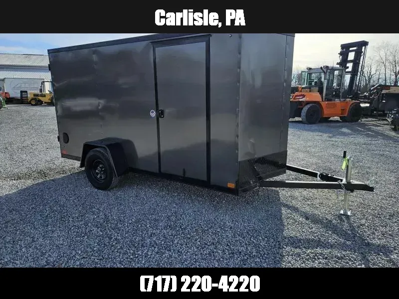 2026 ITI Cargo 7x12' Enclosed Cargo Trailer 2990# GVW * 4" FRAME * 7' HEIGHT * CHARCOAL BLACKOUT EXTERIOR * SCREWLESS .030 EXTERIOR * BLACK ALUMINUM WHEELS * 16" O.C. WALLS * 1 PC ROOF * TRUCKBED LINER ON TONGUE/SILLS * UNDERCOATED * VAPOR BARRIER 1775579014