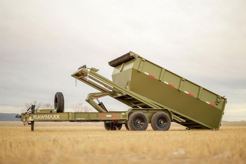 2025 RawMaxx 7x14' Bumper Pull Rolloff Dump Trailer 14000# GVW ...