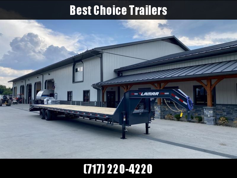 2023 Lamar 102x32' Gooseneck Beavertail Deckover Trailer 30000# * TRIPLE AXLE * FULL WIDTH RAMPS * CHARCOAL * 12" / 22# I-BEAM * DEXTER TANDEM DUALS * FRONT TOOLBOX * UNDER FRAME BRIDGE 2023 Lamar 102x32' Gooseneck Beavertail Deckover Trailer 30000# * TRIPLE AXLE * FULL WIDTH RAMPS * CHARCOAL * 12" / 22# I-BEAM * DEXTER TANDEM DUALS * FRONT TOOLBOX * UNDER FRAME BRIDGE