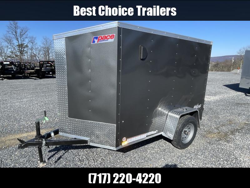 2023 Pace American 4x6' Enclosed Cargo Trailer 2000 GVW * BLACK EXTERIOR * SLANT VNOSE * .030