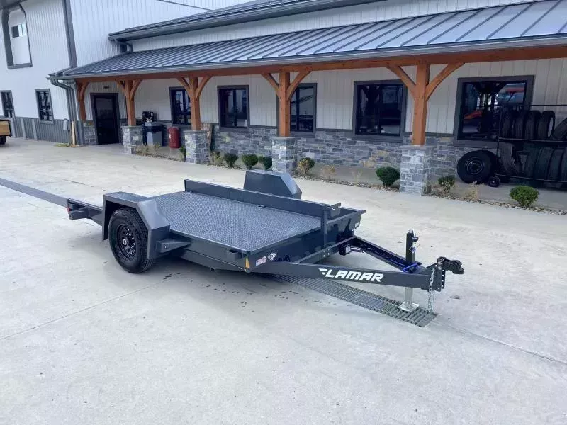 2026 Lamar 79x12' Single Axle Scissor Hauler Gravity Tilt Equipment Trailer 7000# GVW * 7000# TORSION AXLE* STEEL FLOOR 3/16 * WRAPPED SIDES * EXTRA D-RINGS * SPARE MOUNT * CHARCOAL * FULL FRAME * 16" 10-PLY TIRES * ADJUSTABLE COUPLER * DROP JACK