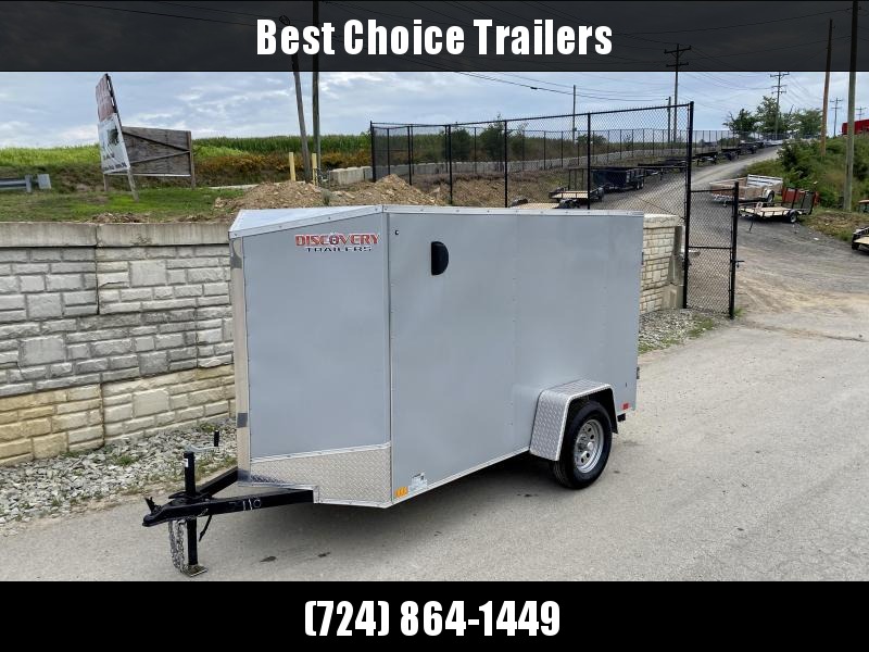 USED 2019 Discovery Trailers 5x10' Enclosed Cargo Trailer 2990# GVW * SILVER EXTERIOR * RAMP DOOR * V-NOSE * BULLET LED'S USED 2019 Discovery Trailers 5x10' Enclosed Cargo Trailer 2990# GVW * SILVER EXTERIOR * RAMP DOOR * V-NOSE * BULLET LED'S