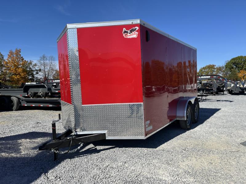 2025 Quality 7x16' Tandem Axle Enclosed Cargo Trailer 7000# GVW * RED ...