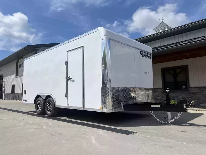 2025 Sure-Trac 8.5x16' Enclosed Contractor Pro 9900# GVW * OVERHEAD CABINETS * KICKPLATE * SHELF * PLANK FLOOR * RAMP DOOR W/ KNIFE EDGE * COMMERCIAL - IDEAL FOR LANDSCAPER * 5200# AXLES * TORSION * SCREWLESS * EXT TONGUE * ADJUSTABLE COUPLER * BULLNOSE