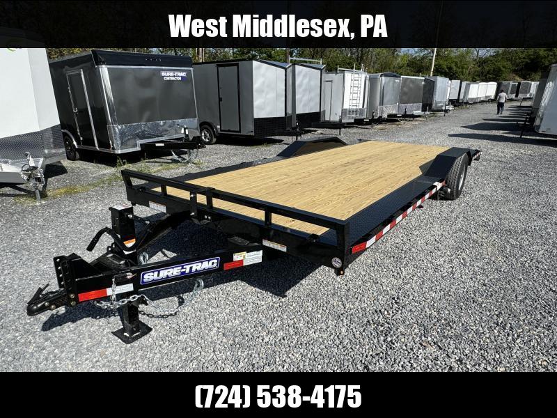 2025 Sure-Trac 102x22' Wood Deck Buggy Car Hauler 14000# GVW * 102" DECK * DRIVE OVER FENDERS * 12K DROP LEG JACK * ADJUSTABLE COUPLER * 16" O.C. CHANNEL C/M * REINFORCED REAR SLIDE OUT PUNCH PLATE FINGERJOINTED RAMPS * STAKE POCKETS/D-RINGS/RUBRAIL 1750184064