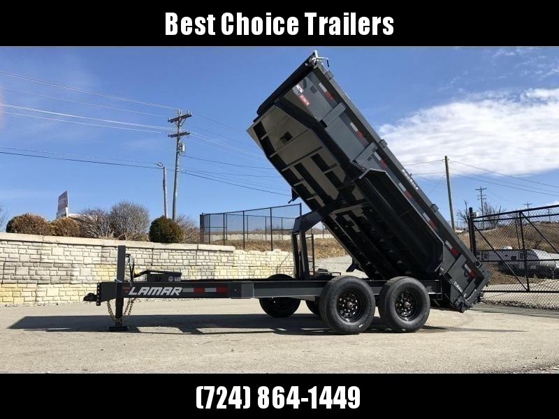 2022 Lamar 7x14' Dump Trailer 14000# GVW * OIL BATH HUBS * REAR JACKSTANDS * 14-PLY TIRES * 12" O.C. C/M * 7GA FLOOR * TARP KIT * SCISSOR HOIST * 12K JACK * CHARCOAL * RIGID RAILS 2022 Lamar 7x14' Dump Trailer 14000# GVW * OIL BATH HUBS * REAR JACKSTANDS * 14-PLY TIRES * 12" O.C. C/M * 7GA FLOOR * TARP KIT * SCISSOR HOIST * 12K JACK * CHARCOAL * RIGID RAILS
