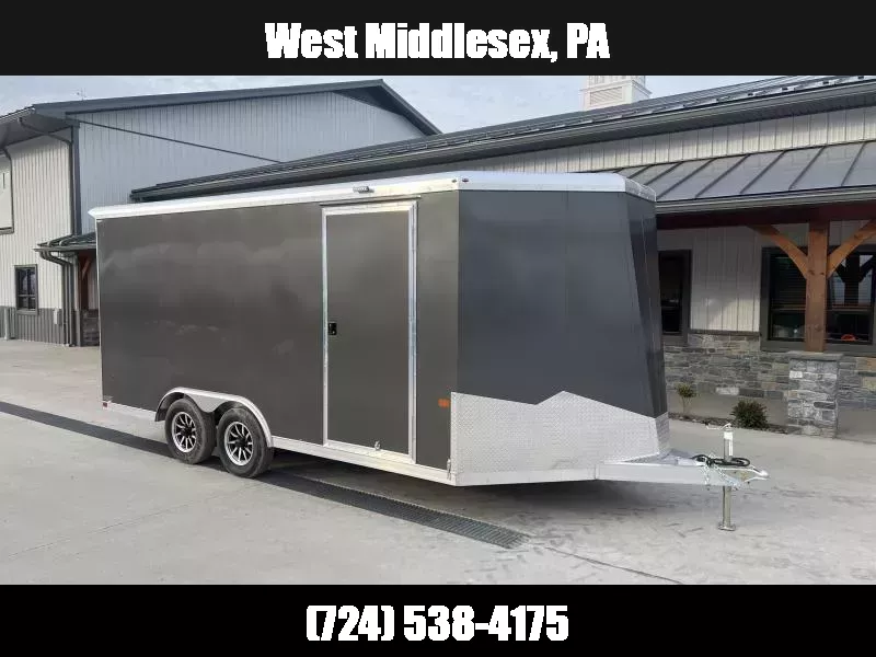 2025 NEO 8.5x14' NAUX Aluminum Enclosed UTV Trailer 7000# GVW * CHARCOAL EXTERIOR * DRT REAR SPOILER * CABLELESS REAR RAMP * NXP LATCH * ROUND TOP/V-NOSE * SCREWLESS * ALUMINUM WHEELS * L-TRACK TIE DOWN SYSTEM * INTEGRATED FRAME 1750183934