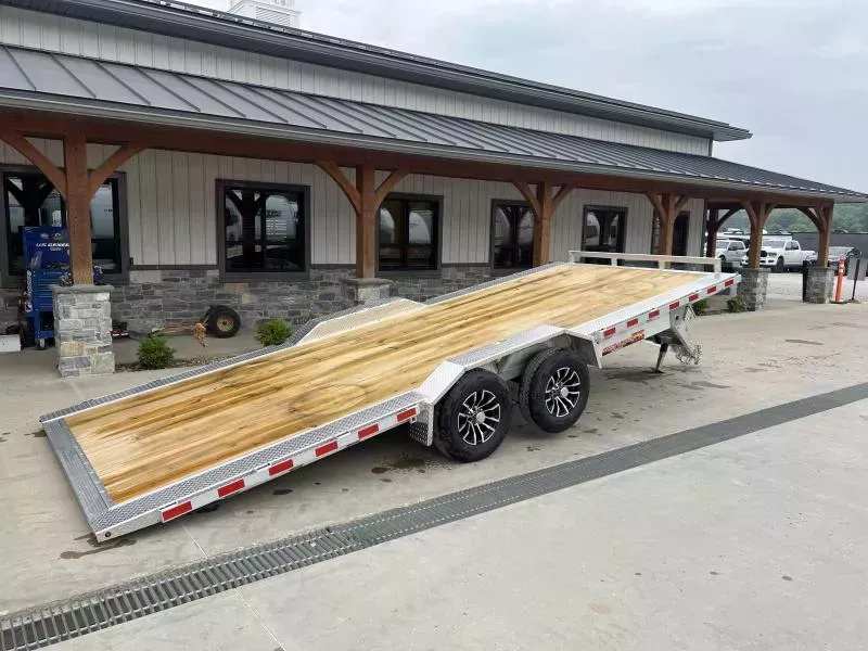 2026 H&H 102x20' Aluminum Power Tilt Car Hauler Trailer 9990# GVW * 102" DECK OUTRIGGERS * HD WELD ON FENDERS * POWER TILT * ALUMINUM TOOLBOX * 8" CHANNEL FRAME * ALUMINUM WHEELS * DROP JACK * INTEGRATED TAIL LIGHTS