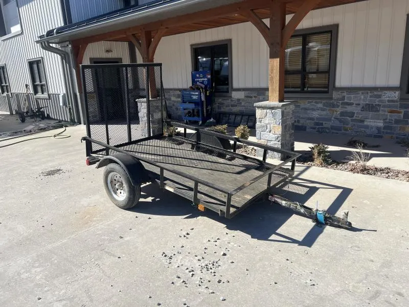 USED Carry-On 5X8 2000 Utility Trailer * STEEL MESH FLOOR * REAR RAMP * ANGLE IRON TOP RAIL * 