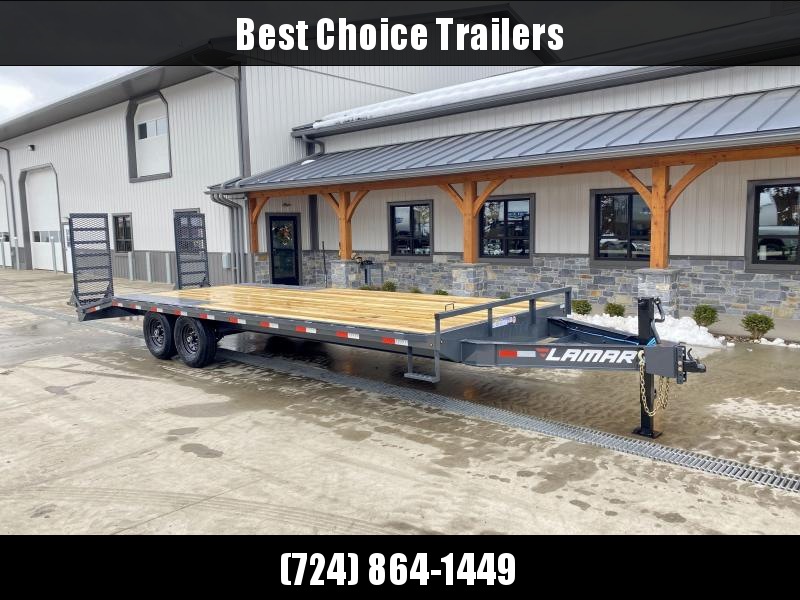 2021 Lamar 102x20' Beavertail Deckover Trailer 14000# GVW * DELUXE OVERWIDTH RAMPS W/ MESH FACE + SPRING ASSIST * CHARCOAL * TOOL TRAY * HD COUPLER * I-BEAM FRAME * 16" O.C. C/M * RUBRAIL/STAKE POCKETS/PIPE SPOOLS * CHANNEL SIDE RAIL * 4X8" TUBE BUMPER 2021 Lamar 102x20' Beavertail Deckover Trailer 14000# GVW * DELUXE OVERWIDTH RAMPS W/ MESH FACE + SPRING ASSIST * CHARCOAL * TOOL TRAY * HD COUPLER * I-BEAM FRAME * 16" O.C. C/M * RUBRAIL/STAKE POCKETS/PIPE SPOOLS * CHANNEL SIDE RAIL * 4X8" TUBE BUMPER