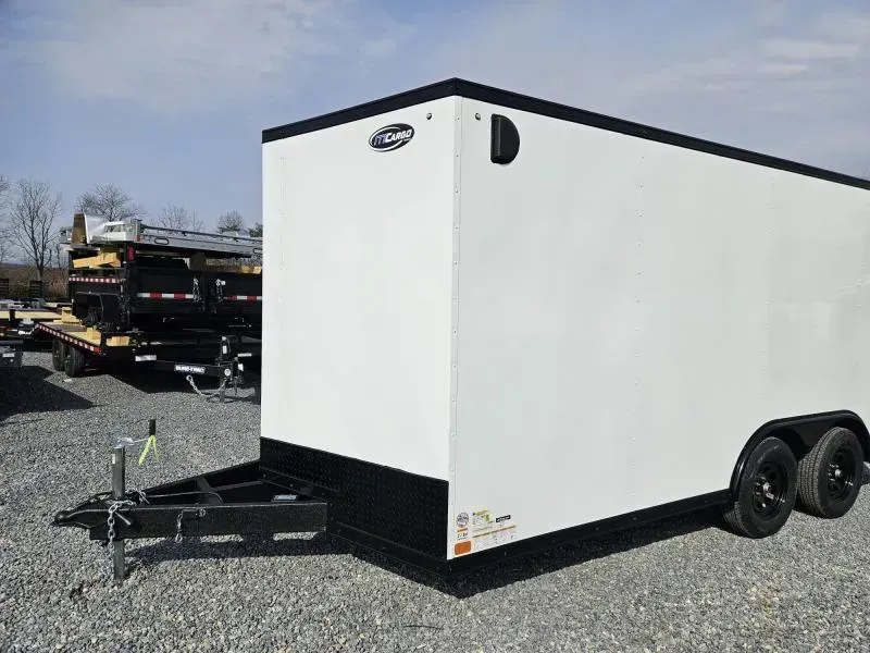 2026 ITI Cargo 8.5x16 Enclosed Car Hauler Trailer 7000# GVW * ALUMINUM WHEELS * SILVER BLACKOUT EXTERIOR * SCREWLESS EXTERIOR * 7' HEIGHT * 1 PC ALUMINUM ROOF * TRUCKBED LINER ON TONGUE/SILLS * UNDERCOATED * TRIPLE TUBE TONGUE