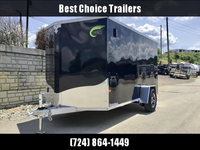 2021 Neo 6x12 NAVF Aluminum Enclosed Cargo Trailer * RAMP DOOR * BLACK * ALUMINUM WHEELS 2021 Neo 6x12 NAVF Aluminum Enclosed Cargo Trailer * RAMP DOOR * BLACK * ALUMINUM WHEELS