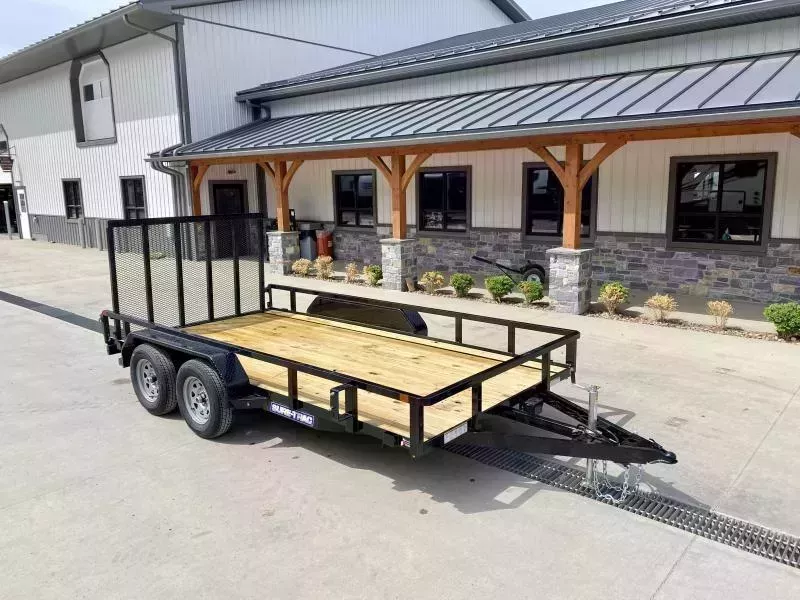 2026 Sure-Trac 7x14' Tube Top Utility Landscape Trailer 7000# GVW * 2" TUBE TOP RAIL * 2X2" TUBE GATE C/M + SPRING ASSIST + FOLD FLAT * TOOLESS GATE REMOVAL * SPARE MOUNT * PROTECTED WIRING * SET BACK JACK * STAKE POCKETS * BULLET LED