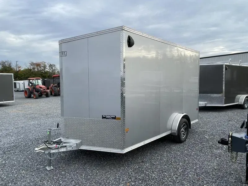 2026 EZ Hauler 7x12' Aluminum Enclosed Cargo Trailer 3500# GVW * ELECTRIC BRAKES * CHARCOAL .080 POLYCOR EXTERIOR * 7' INTERIOR HEIGHT * ALUMINUM FRAME * RAMP DOOR * 16" O/C WALLS * 1 PC ROOF * SCREWLESS * ALUMINUM WHEELS