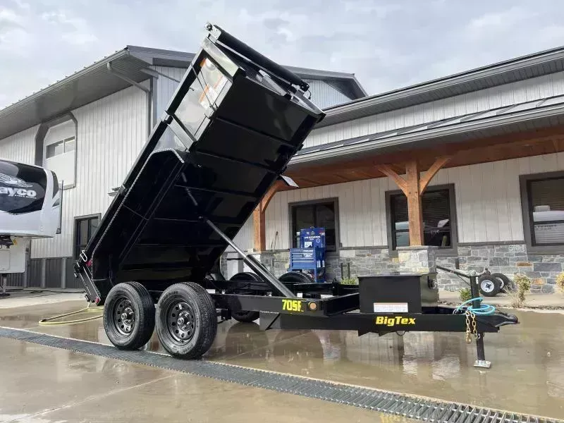 2026 Big Tex Trailers 70SR 5x10' Low Profile Dump Trailer 7000# GVW * TARP KIT * 20" SIDES * 5" CHANNEL TONGUE AND FRAME *  BARN DOORS * POWER UP/POWER DOWN * LED'S * RADIALS