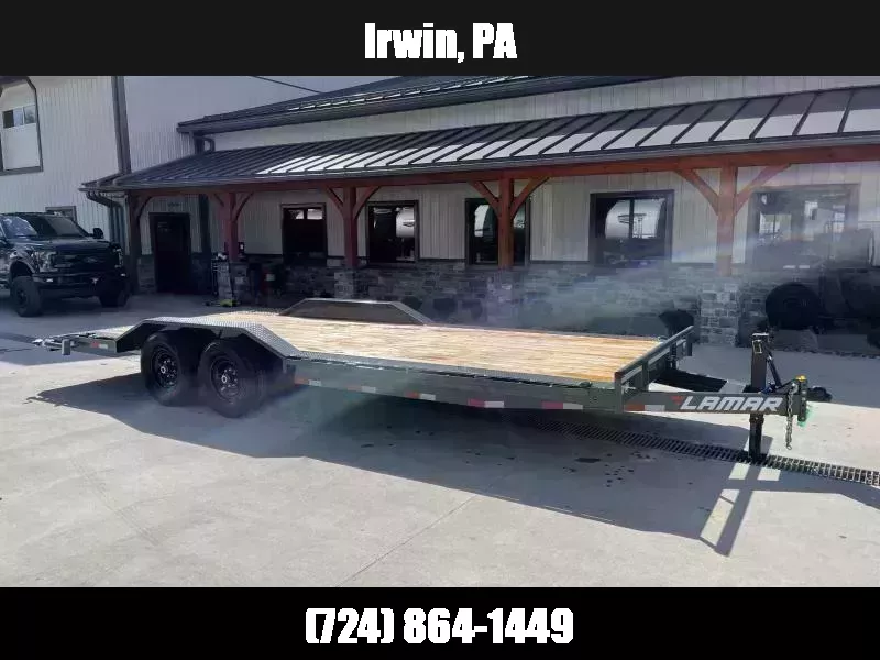 2026 Lamar 102x22' Car Hauler Trailer 14000# GVW * TOOLBOX * 4' DOVETAIL * WINCH PLATE * D-RINGS * REAR JACKSTANDS * CHARCOAL * 102" DECK * DRIVE OVER FENDERS 1761237500
