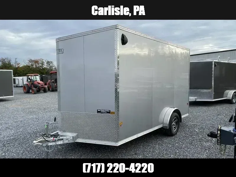 2026 EZ Hauler 7x12' Aluminum Enclosed Cargo Trailer 3500# GVW * ELECTRIC BRAKES * WHITE .080 POLYCOR EXTERIOR * 7' INTERIOR HEIGHT * ALUMINUM FRAME * RAMP DOOR * 16" O/C WALLS * 1 PC ROOF * SCREWLESS * ALUMINUM WHEELS 1776111564