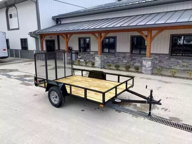 2026 AMO 6.5x10' Angle Iron Utility Landscape Trailer w/ Gate 2990# GVW * A-FRAME TONGUE * 4' GATE * TREATED WOOD FLOOR * A-FRAME JACK * 15" RADIAL TIRES * SPRING ASSITED GATE * FOLD IN GATE * TUBE GATE CROSSMEMBERS