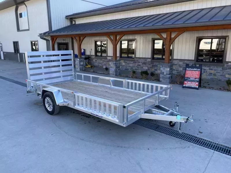 2026 Sure Trac 7x12' Aluminum Tube Top ATV Utility Landscape Trailer 2990# GVW * ALUMINUM WHEELS * ATV SIDE RAMPS * TRIPLE TUBE TONGUE * SWIVEL JACK * TUBE TOP * SPARE MOUNT