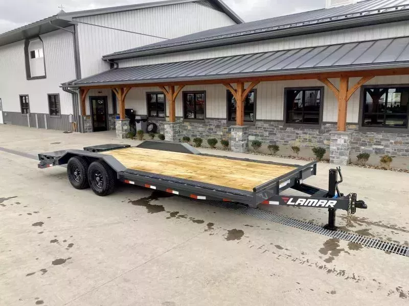 2026 Lamar 102x22' Equipment Trailer 14000# GVW * FULL WIDTH RAMPS * CHARCOAL * 102" DECK * DRIVE OVER FENDERS * CHARCOAL * D-RINGS