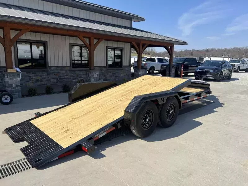 2025 Moritz 7x22' Gravity Tilt Equipment Trailer 14000# GVW * DEXTER AXLES * TORSION SUSPENSION * WET COAT PAINT * 8" I-BEAM FRAME * ALUMINUM TOOLBOX * 4-BOLT COUPLER * DROP AXLES * HD FENDERS