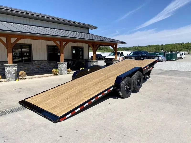 2026 H&H 7x22' Power Tilt Car Hauler Trailer 14000# GVW * 15K HYDRAULIC JACK * RUBRAIL & D-RINGS UPG * WINCH PLATE * POWER TILT * D/S TOOLBOX * 6" FRAME * INTEGRATED TAIL LIGHTS * CHANNEL C/M